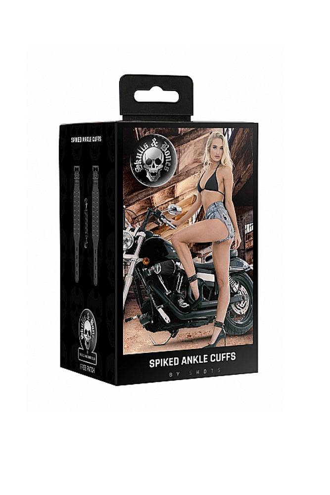 Ouch by Shots Toys - Spiked Ankle Cuffs - Black - Stag Shop