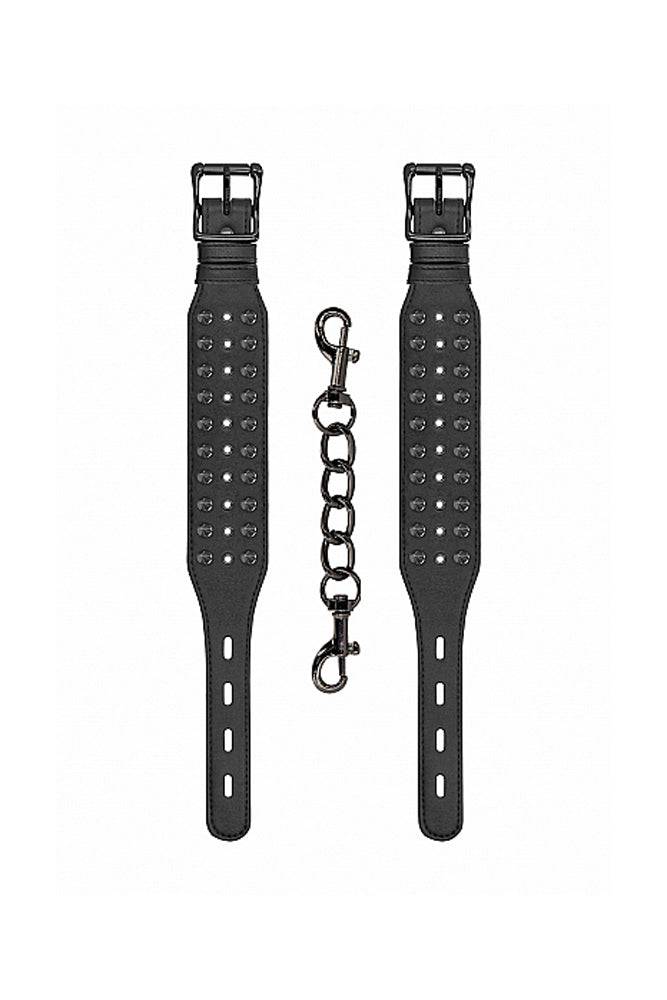 Ouch by Shots Toys - Spiked Ankle Cuffs - Black - Stag Shop