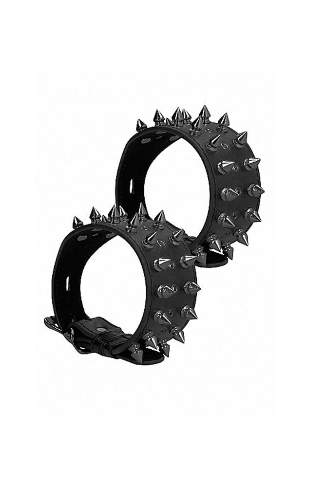 Ouch by Shots Toys - Spiked Ankle Cuffs - Black - Stag Shop