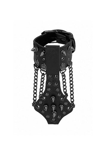 Ouch by Shots Toys - Spiked Bracelet With Chains - Black - Stag Shop