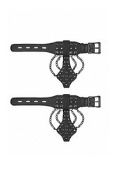 Ouch by Shots Toys - Spiked Handcuffs With Chains - Black - Stag Shop