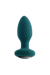 Playboy - Spinning Tail Teaser Vibrating & Twirling Butt Plug with Remote Control - Teal - Stag Shop