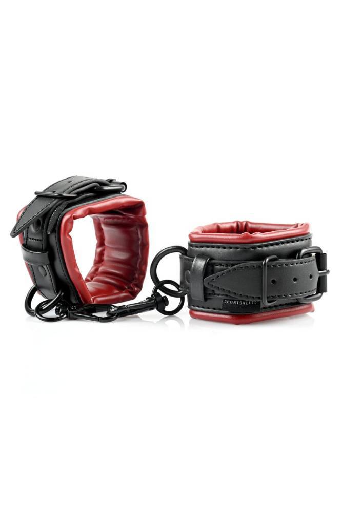 Sportsheets - Saffron Spreader Bar & Cuffs Set - 5 PC - Red/Black - Stag Shop