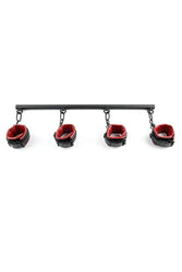 Sportsheets - Saffron Spreader Bar & Cuffs Set - 5 PC - Red/Black - Stag Shop