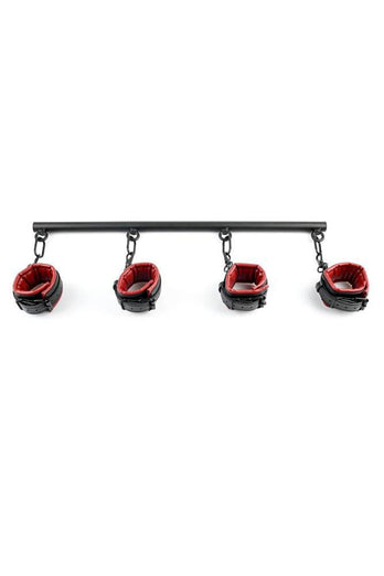 Sportsheets - Saffron Spreader Bar & Cuffs Set - 5 PC - Red/Black - Stag Shop