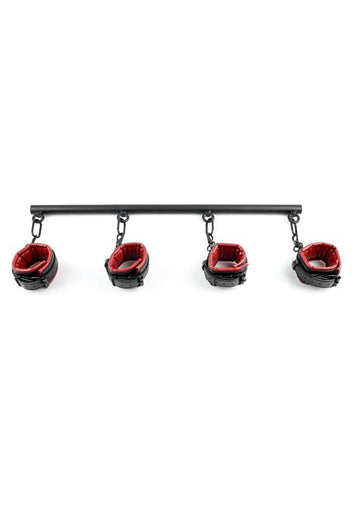 Sportsheets - Saffron Spreader Bar & Cuffs Set - 5 PC - Red/Black - Stag Shop