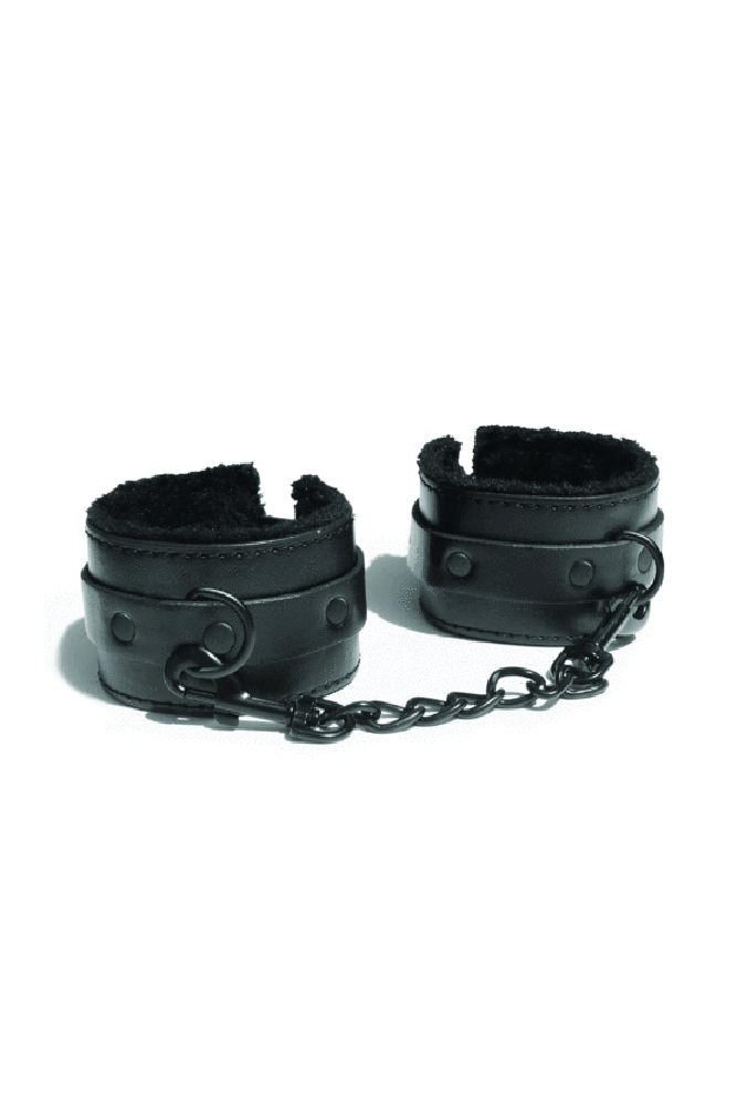 Sex & Mischief - Shadow Fur Handcuffs - Black - Stag Shop