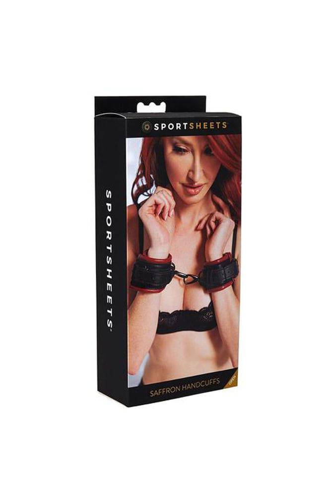Sportsheets - Saffron Handcuffs - Black/Red - Stag Shop