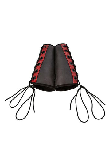 Sportsheets - Saffron Gauntlet Cuffs - Black/Red - Stag Shop