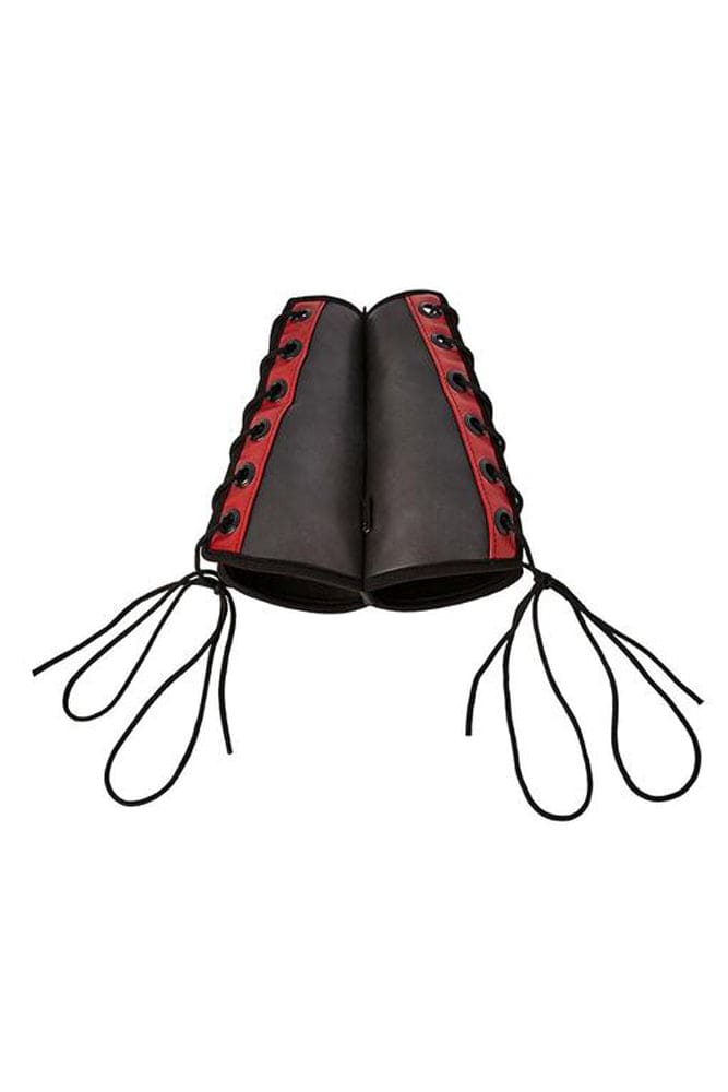 Sportsheets - Saffron Gauntlet Cuffs - Black/Red - Stag Shop