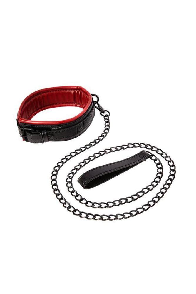 Sportsheets - Saffron Leash & Collar - Black/Red - Stag Shop