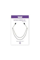 Sincerely by Sportsheets -  Bling Nipple Clips - Silver/Black - Stag Shop