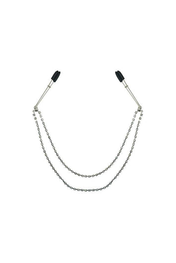 Sincerely by Sportsheets -  Bling Nipple Clips - Silver/Black - Stag Shop