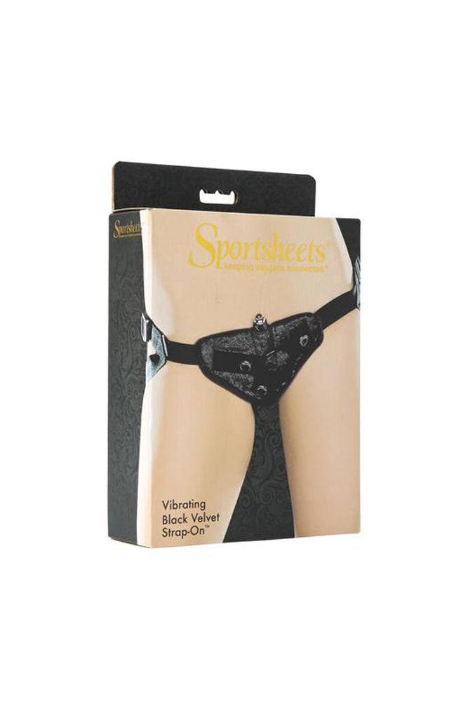 Sportsheets - Vibrating Velvet Strap-On - Black - Stag Shop