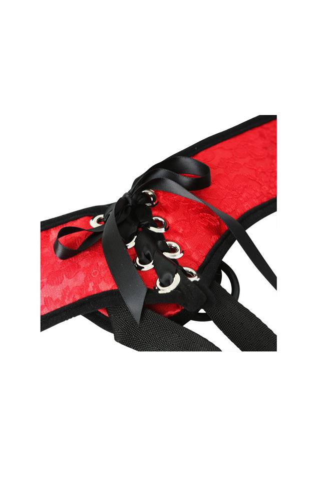 Sportsheets - Red Lace Corsette Strap-On - Stag Shop