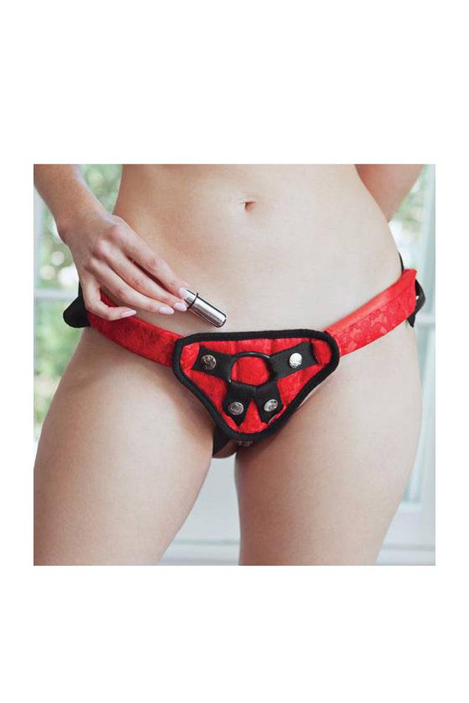 Sportsheets - Red Lace Corsette Strap-On - Stag Shop