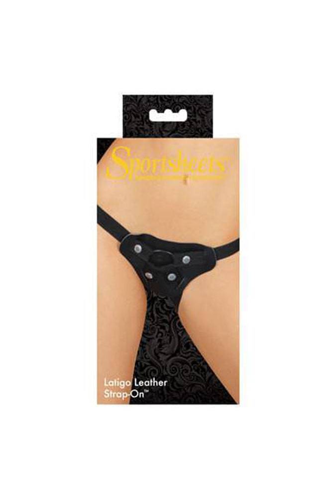 Sportsheets - Latigo Leather Strap-On Harness - Black - Stag Shop