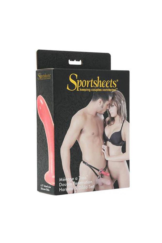 Sportsheets - Menage A Trois Strap-On & Dildo Set - Red - Stag Shop