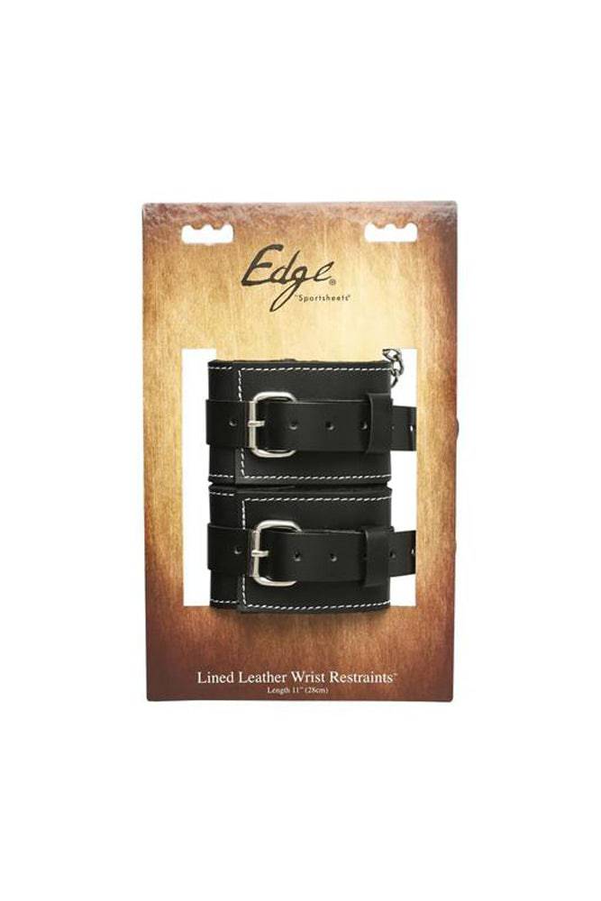 Sportsheets - Edge - Leather Wrist Restraints - Black - Stag Shop