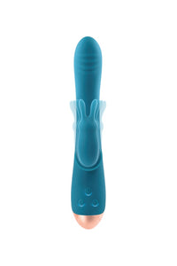 Thumbnail for Adam & Eve - Shimmy & Shake Velvet Rabbit Vibrator - Teal - Stag Shop