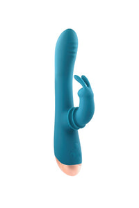 Thumbnail for Adam & Eve - Shimmy & Shake Velvet Rabbit Vibrator - Teal - Stag Shop