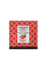Thumbnail for Stag Shop - Edible Handjob Massage Gel - Strawberry - Single Use Pack - 4ml - Stag Shop