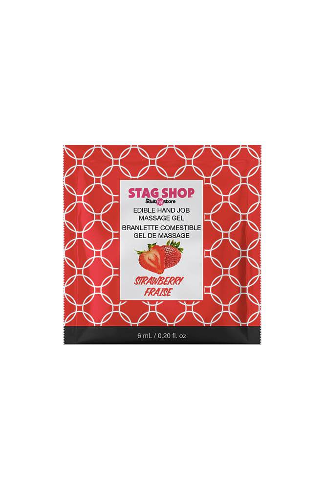 Stag Shop - Edible Handjob Massage Gel - Strawberry - Single Use Pack - 4ml - Stag Shop