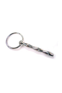 Thumbnail for Stag Shop - Ribbed Urethral Plug with Pull Ring - Silver - Stag Shop