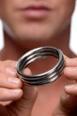 XR Brands - Master Series - Echo - Stainless Steel Triple Cock Ring - Stag Shop