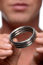 XR Brands - Master Series - Echo - Stainless Steel Triple Cock Ring - Stag Shop