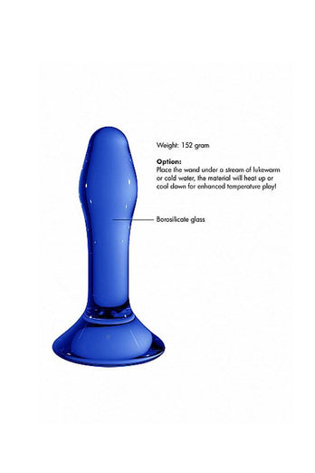 Shots Toys - Chrystalino - Star Glass Butt Plug - Blue - Stag Shop