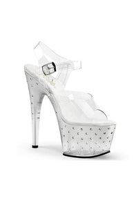 Thumbnail for Pleaser USA - Stardust 7 Inch Rhinestones Studded Heel - Clear/Silver - Stag Shop