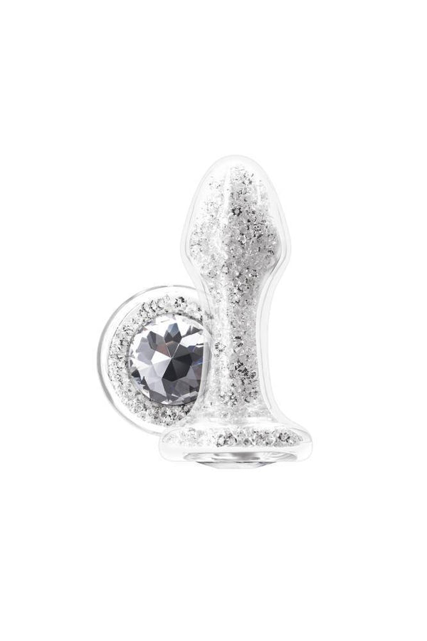 NS Novelties - StarDust - Glam - Glass Anal Plug - White - Stag Shop