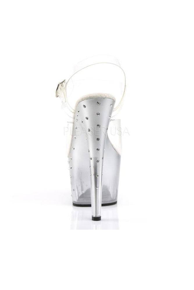 Pleaser USA - Stardust 7 Inch Rhinestones Studded Heel - Clear/Silver - Stag Shop