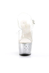 Pleaser USA - Stardust 7 Inch Rhinestones Studded Heel - Clear/Silver - Stag Shop
