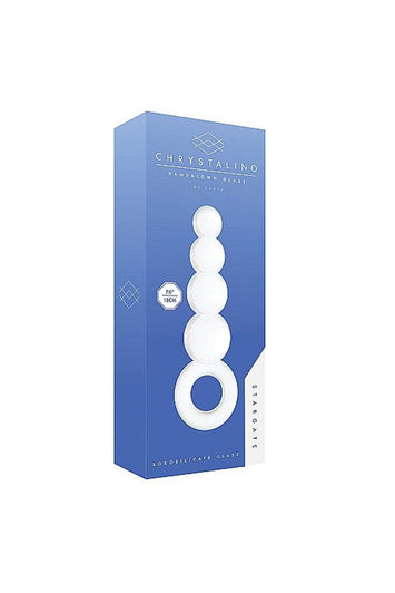 Shots Toys - Chrystalino - Stargate Glass Beaded Plug - White - Stag Shop