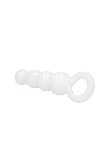 Shots Toys - Chrystalino - Stargate Glass Beaded Plug - White - Stag Shop