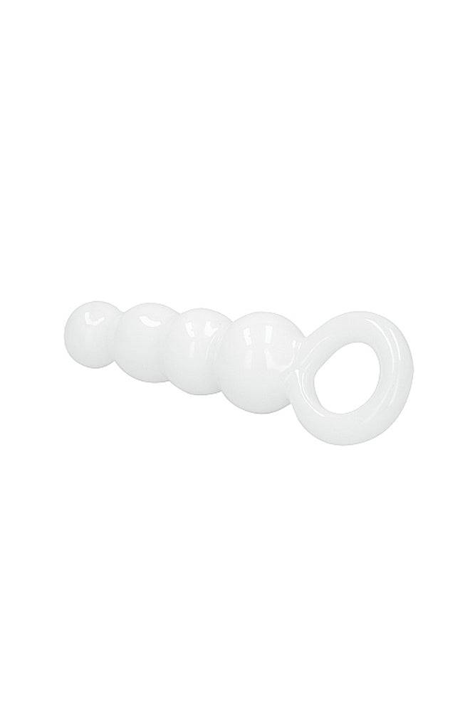 Shots Toys - Chrystalino - Stargate Glass Beaded Plug - White - Stag Shop