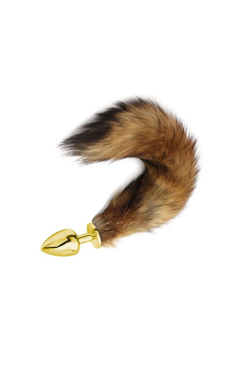 Nobu - Steel Anal Tail Plug - Large - Gold/Brown - Stag Shop