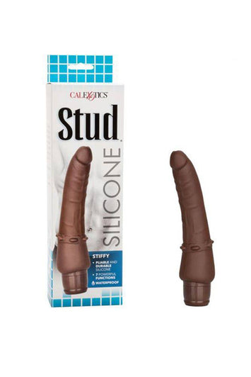 Cal Exotics - Silicone Stud - Stiffy Realistic Vibrating Dong - Brown - Stag Shop