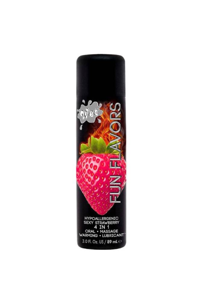 Wet - Fun Flavours - 4 in 1 Warming Flavoured Lubricant - Strawberry - 3oz - Stag Shop