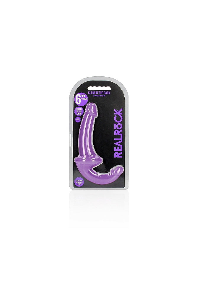 Shots Toys - Real Rock - 6" Glow in the Dark Strapless Strap-On - Assorted Colours - Stag Shop