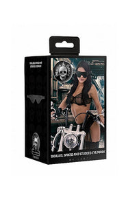 Thumbnail for Ouch by Shots Toys - Skulled Spiked & Studded Eye Mask - Black - Stag Shop