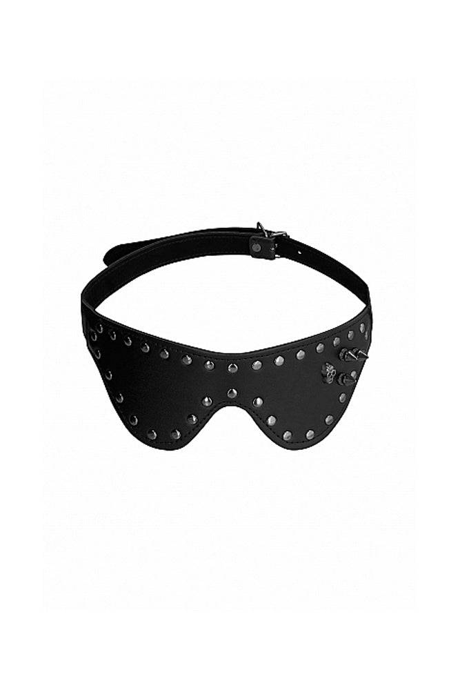Ouch by Shots Toys - Skulled Spiked & Studded Eye Mask - Black - Stag Shop
