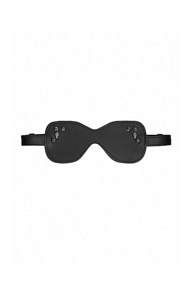 Ouch by Shots Toys - Skulled & Spiked Blackout Eye Mask - Black - Stag Shop