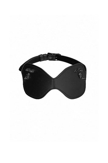 Ouch by Shots Toys - Skulled & Spiked Blackout Eye Mask - Black - Stag Shop