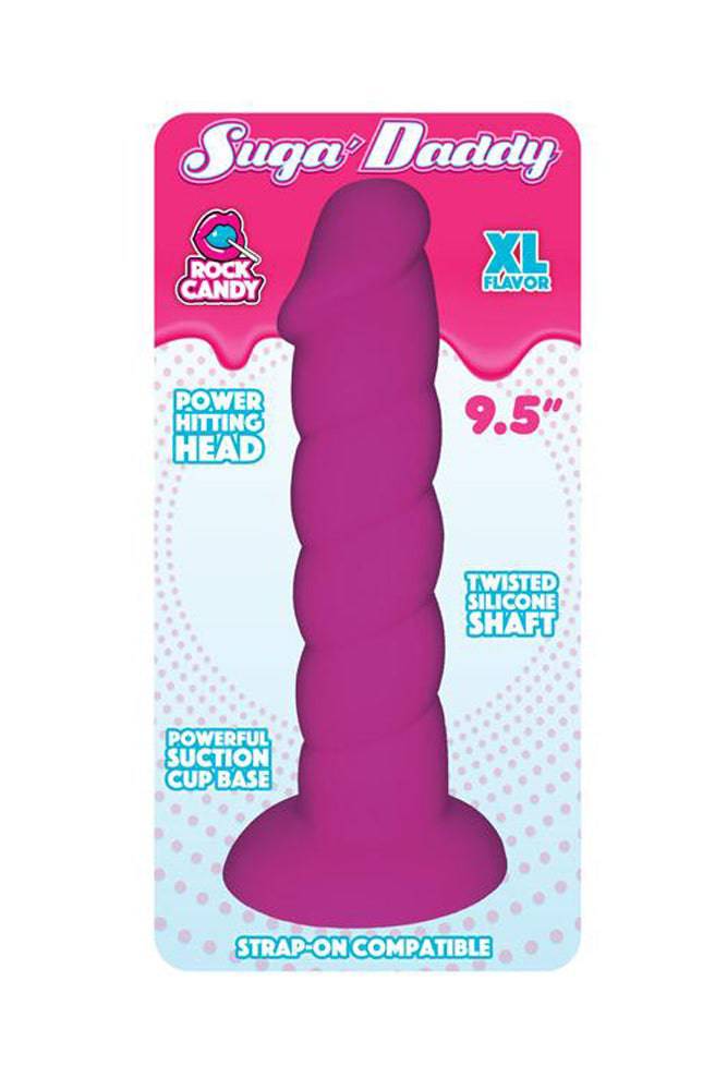 Rock Candy Toys - Suga Daddy - 9.5 Inch Silicone Dildo - Purple - Stag Shop