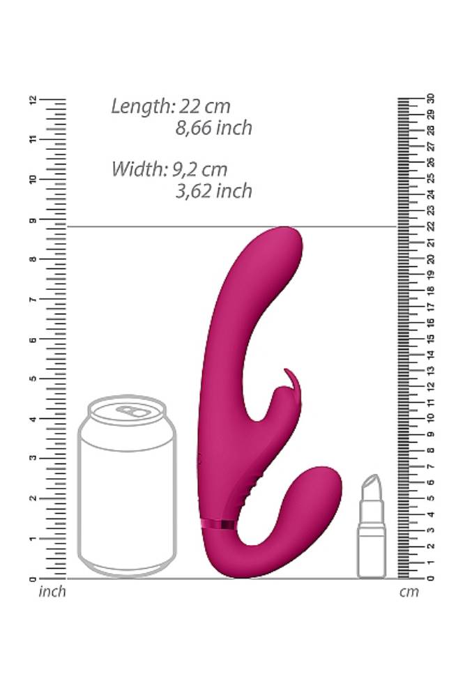 Shots Toys - VIVE - Suki Vibrating Strapless Strap-on Rabbit - Pink - Stag Shop