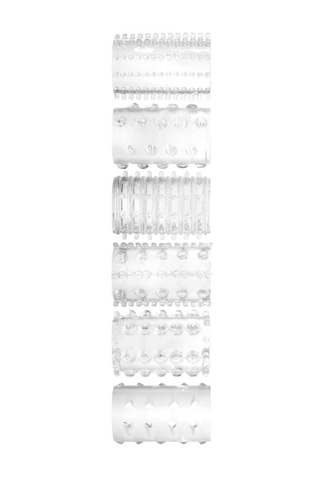 Adam & Eve - Super Stretch Tickler Sleeves - Clear - 6 PC - Stag Shop