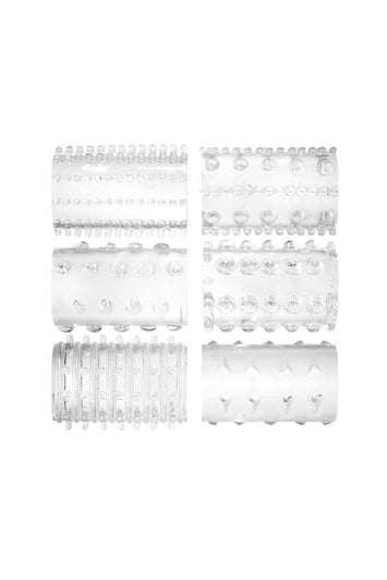 Adam & Eve - Super Stretch Tickler Sleeves - Clear - 6 PC - Stag Shop